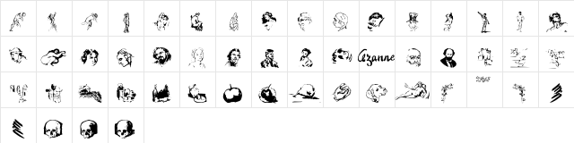 Cezanne Sketches  glyph index