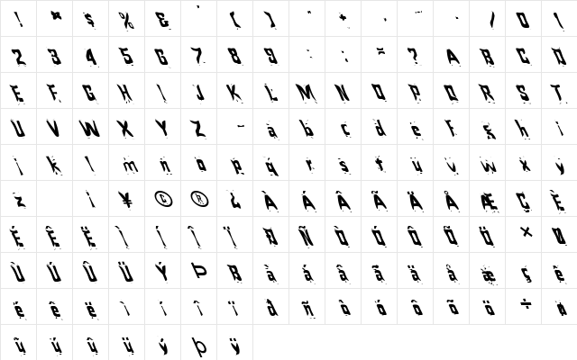 FZ WARPED 24 LEFTY Normal  glyph index