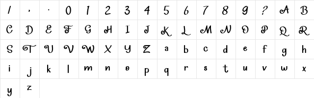 Black Pepper Regular  glyph index