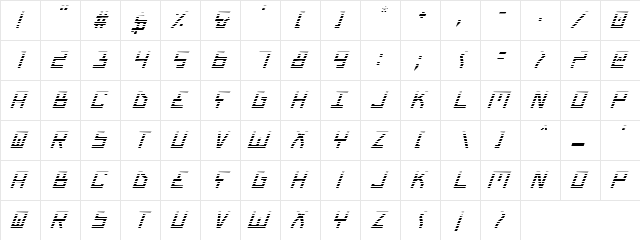Bionic Type Grad Italic Grad Italic  glyph index