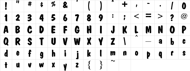 FatMarker Plain:  glyph index