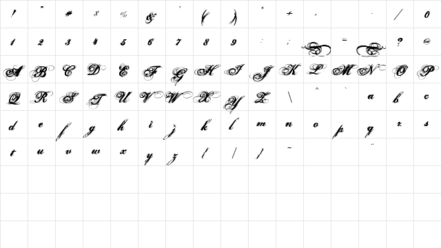 Hurricane SupaDupaSerif  glyph index