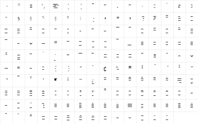 Minimum BichroMediumHorizontal  glyph index