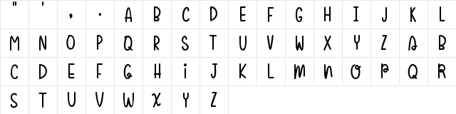 Sugar Poof-demo Regular  glyph index