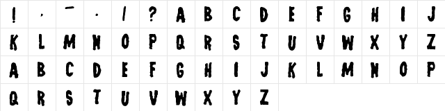 Lastman Regular  glyph index