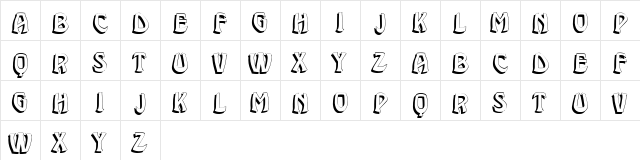 Brassica Hollow Regular  glyph index