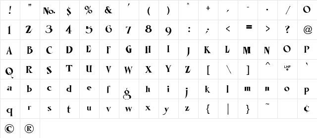 LHFMisterKookyREG Medium  glyph index