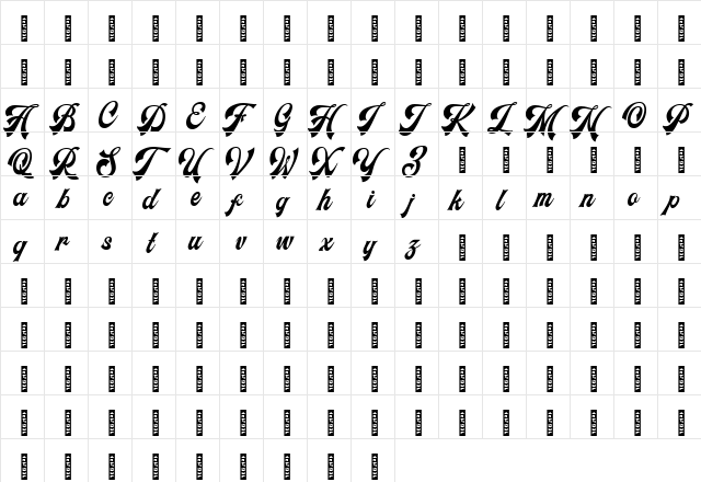 Headster Regular  glyph index