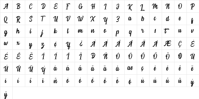 Summer Fruits Personal Use Regular  glyph index