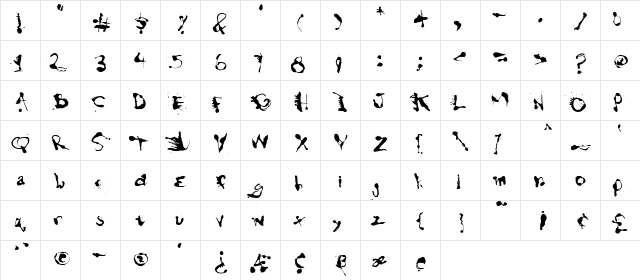 Slawterhouse Regular  glyph index