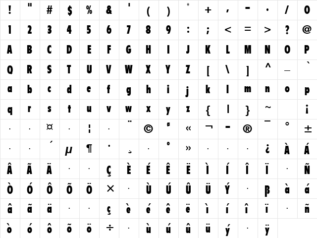 Policy Regular  glyph index