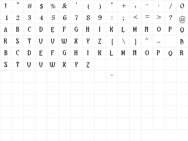 Upon A Dream (Maleficent) Regular  glyph index