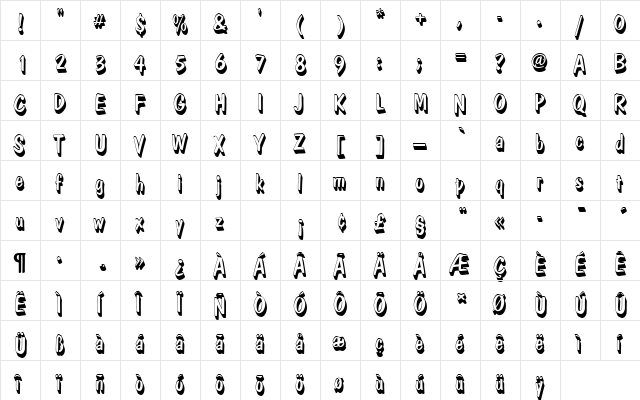 DomCasualDRegSh1 Regular  glyph index