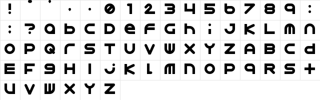 Astro 867 Regular  glyph index