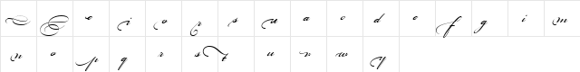 Bickham Script MM Regular  glyph index