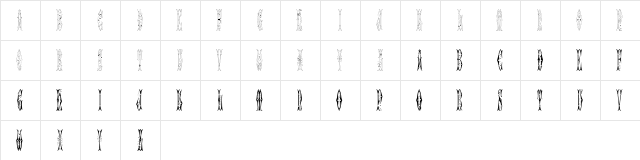 Sajou Fancy Gothic Regular  glyph index