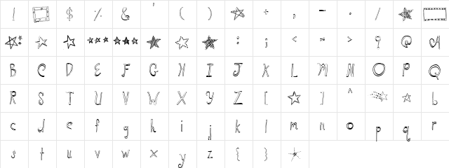 2Peas Starlet Regular  glyph index