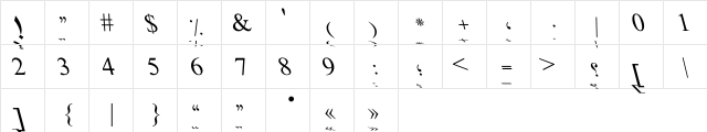PT Bold Mirror Regular  glyph index
