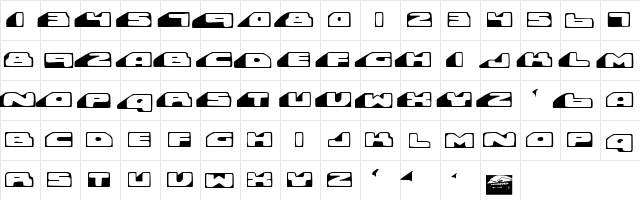 Rollover Regular  glyph index