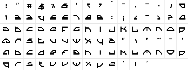 Spylord Normal  glyph index