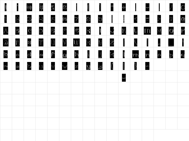 ARABIAN KNIGHT-Hollow-Inverse Regular  glyph index