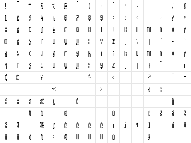 Sushi Queen 3 Regular  glyph index