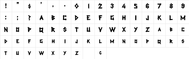 BarwoodSCapsSSK Regular  glyph index