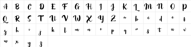 Lindsey FREE Regular  glyph index