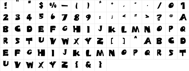 Blades-Light Regular  glyph index