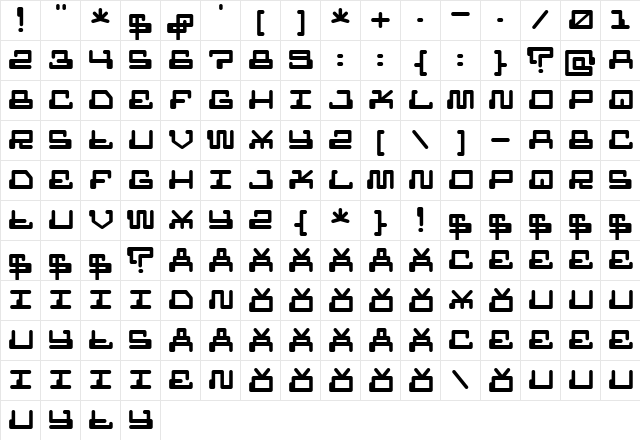 MR FUGLESANG CLEAN Regular  glyph index