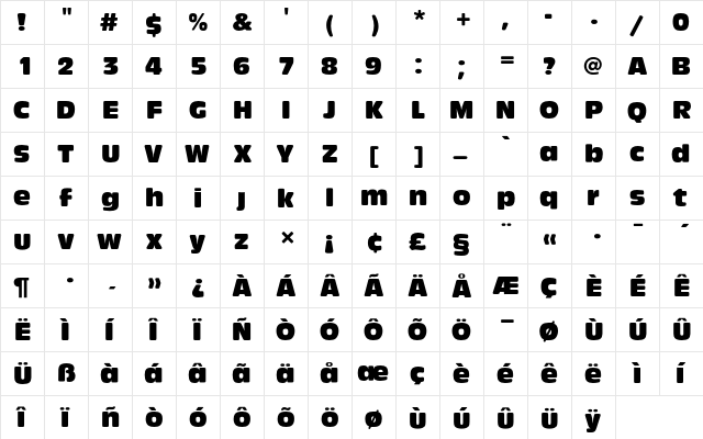 Antique Olive T Ro1 Regular  glyph index