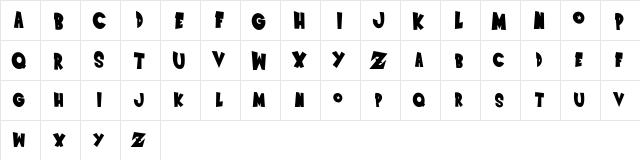 Saiyan Sans - Left Oblique Regular  glyph index