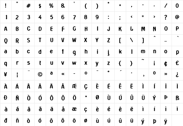 Oculus-CGauge Regular  glyph index