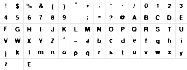 Scanner Regular  glyph index
