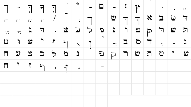 GalilSSK Regular  glyph index