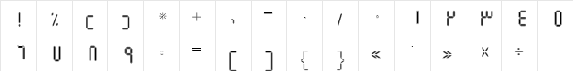 B Elm Border Regular  glyph index