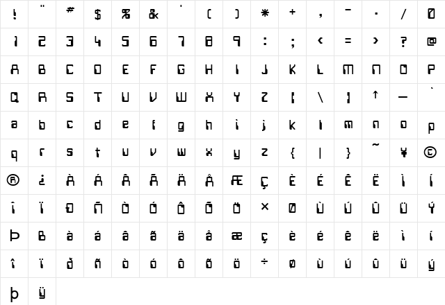 FZ DIGITAL 5 Normal  glyph index