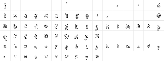 Me first Shadow Regular  glyph index