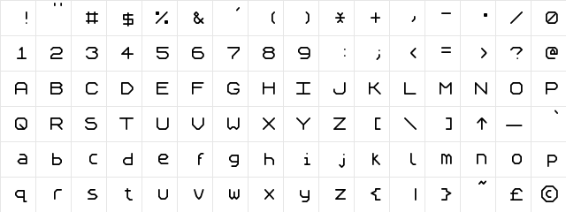 Speculum Regular  glyph index