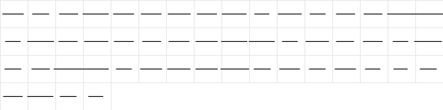 Condition Regular  glyph index