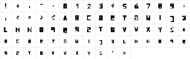 Ugloosy Bold  glyph index