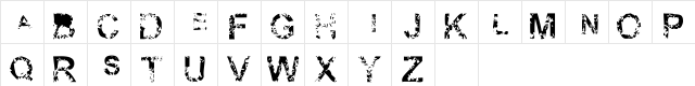 Visions CAPS Regular  glyph index