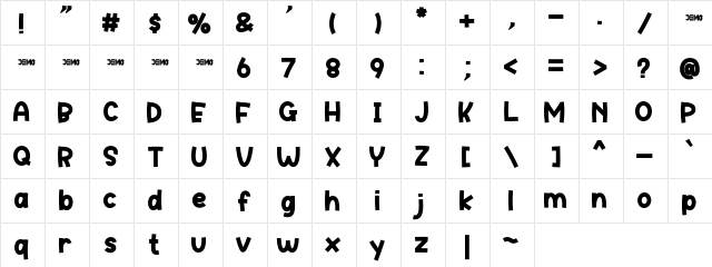 Baby's Dream Book  glyph index