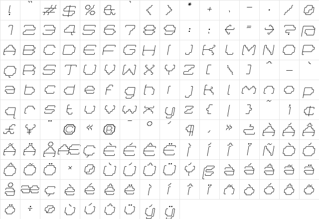 Masta Light Italic  glyph index