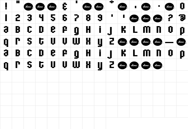 FakeFriends Regular  glyph index