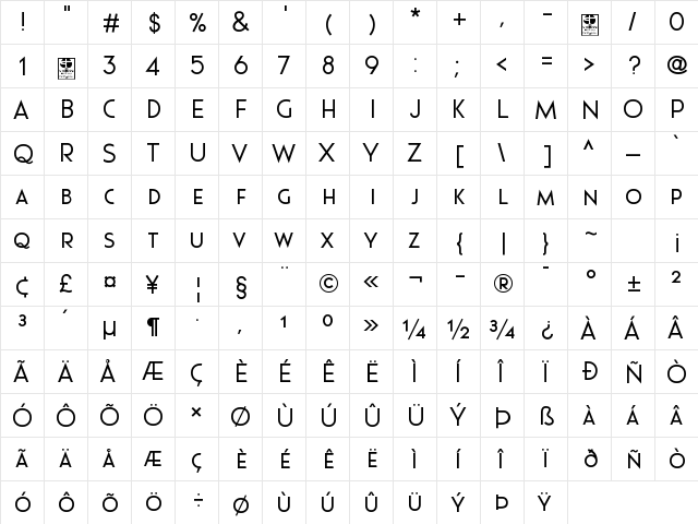Pages Grotesque Demo Regular  glyph index