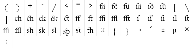 DTL Fleischmann D Alternative Regular  glyph index