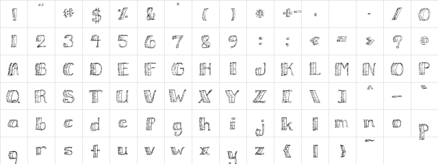 LOT Buckskin Regular  glyph index