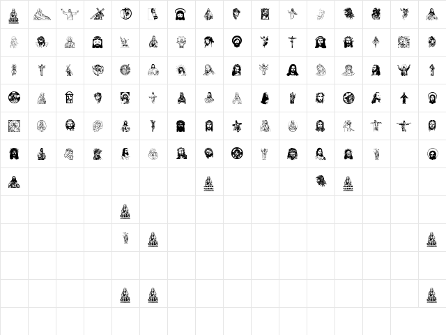 Jesus Christ Regular  glyph index