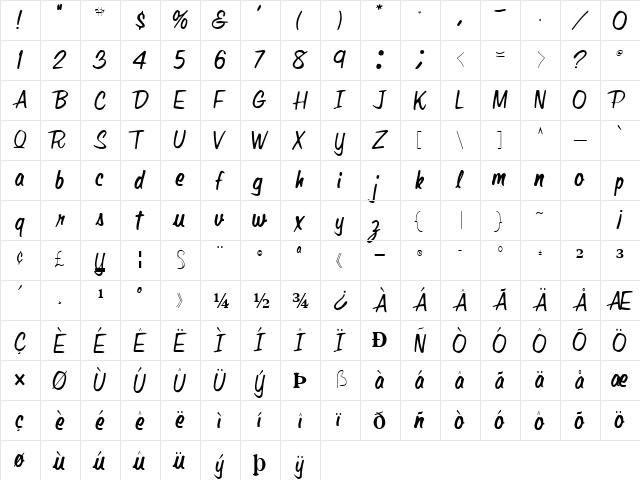 PaintStroke58 Regular  glyph index